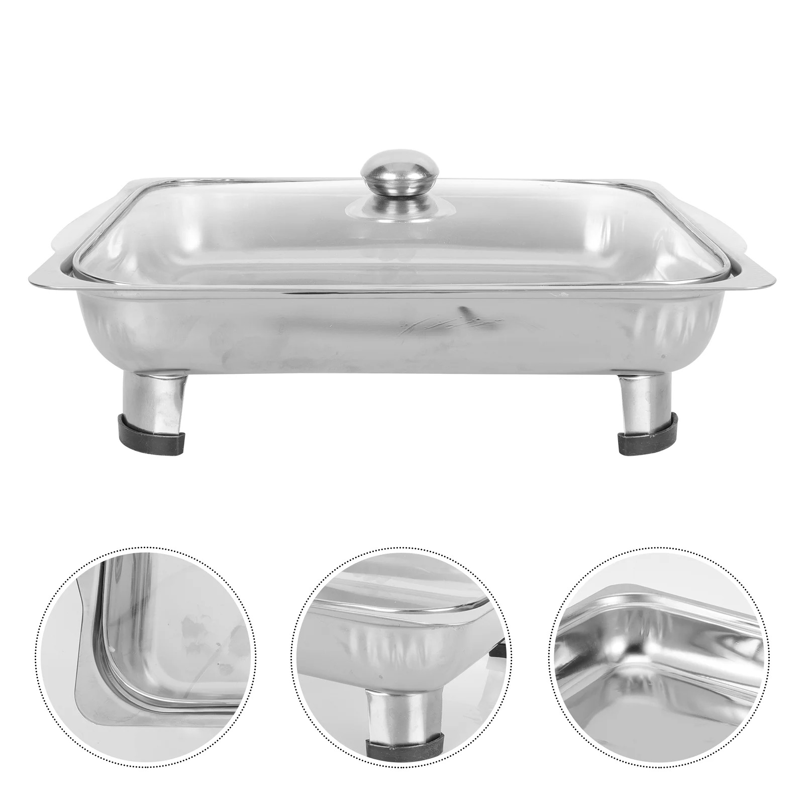 

Canteen Buffet Food Tray Four-leg Food Serving Tray Dish Storage Tray for Hotel