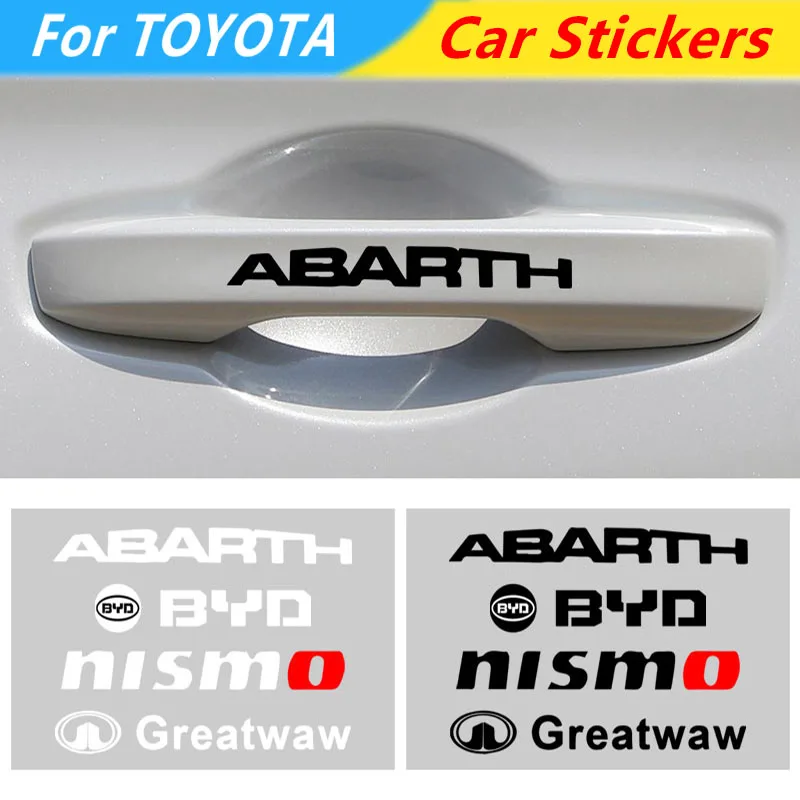 

4pcs Car Sticker Door Handle Sticker For Toyota Corolla Yaris Chr Auris RAV4 Land Cruiser Camry Highlander Prado Vitz Auto Goods