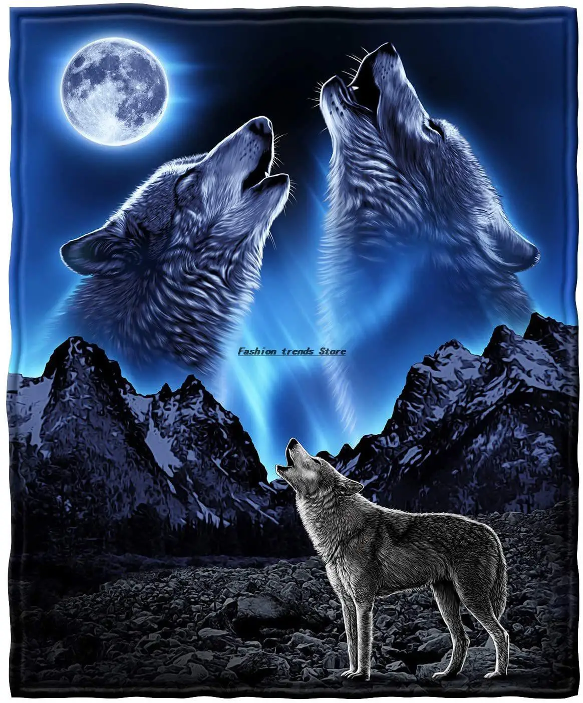 

Wolves How ling Moon Super Soft Full Queen Size Fleece Blanket Coral Fleece Blanket For Bedroom Nap Blanket Super Soft Cozy