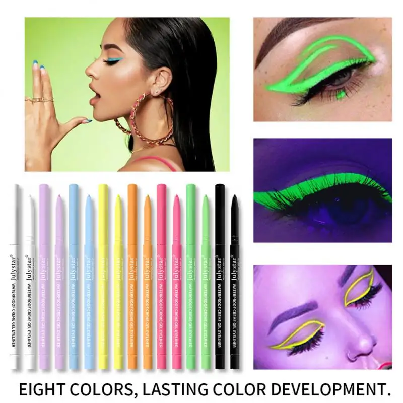 

Female Eyeliner Pencil 8Colors Waterproof Fluorescent Eyeliner Pen Long-lasting Liquid Eye Liner For Women Makeup Tools Cosmetic