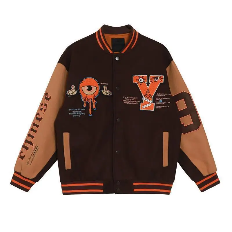 

Куртка Женская бейсбольная в стиле ретро с вышивкой буквами