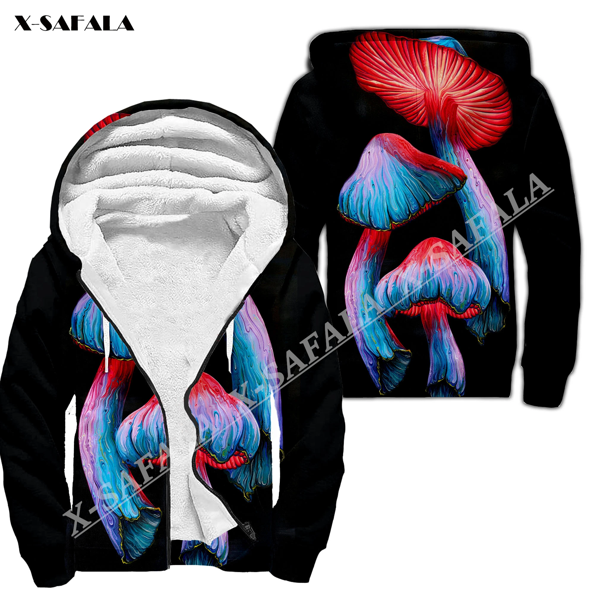 

Trippy Psychedelic Mushroom Fungus 3D Print Men Warm Thick Fleece Zipper Hoodie Jacket Windproof Pullover Coat Hooded Outwear 7