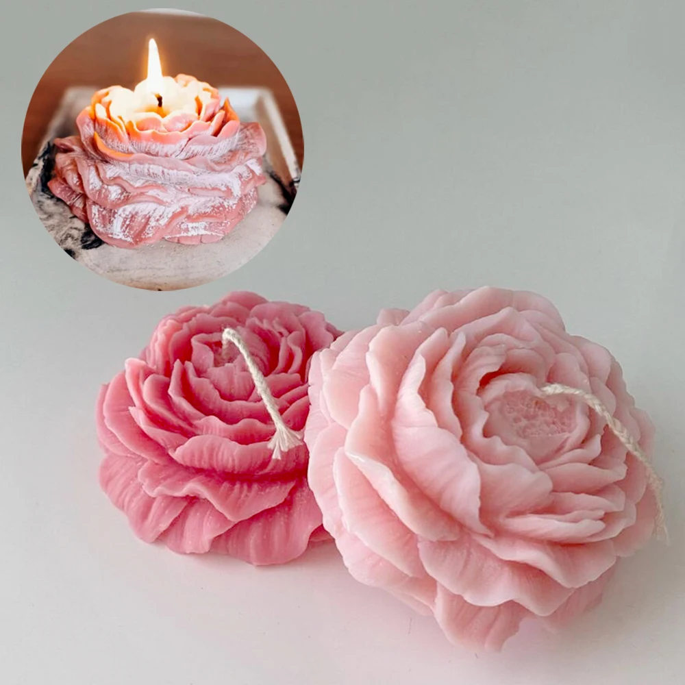

Bloom Peony Scented Candle Silicone Molds for DIY Aromath Wax Soaps Lotus Tuilp Flower Mould Home Decor Handmade Gift Crafts