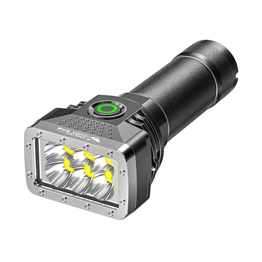 

Супер мощсветильник яркий светодиодный фонарик, 6 светодиосветодиодный, высокомощный фонарик 18650 светильник фонарик с USB, аварийный тактический фонарь для кемпинга, перезаряжаемый B9M9