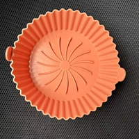 air fryer silicone baskets reusable silicone pot for air fryer non stick silicone plate for oven baking easy cleaning round air