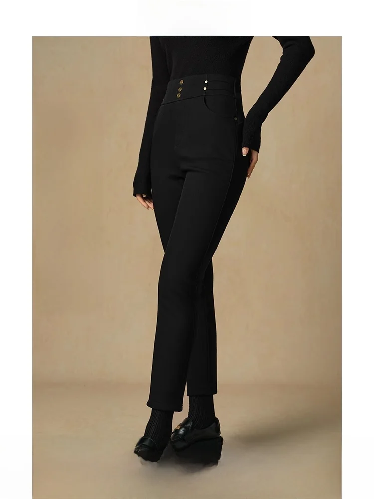 Женская одежда больших размеров с одним лучом черные леггинсы высокой талией