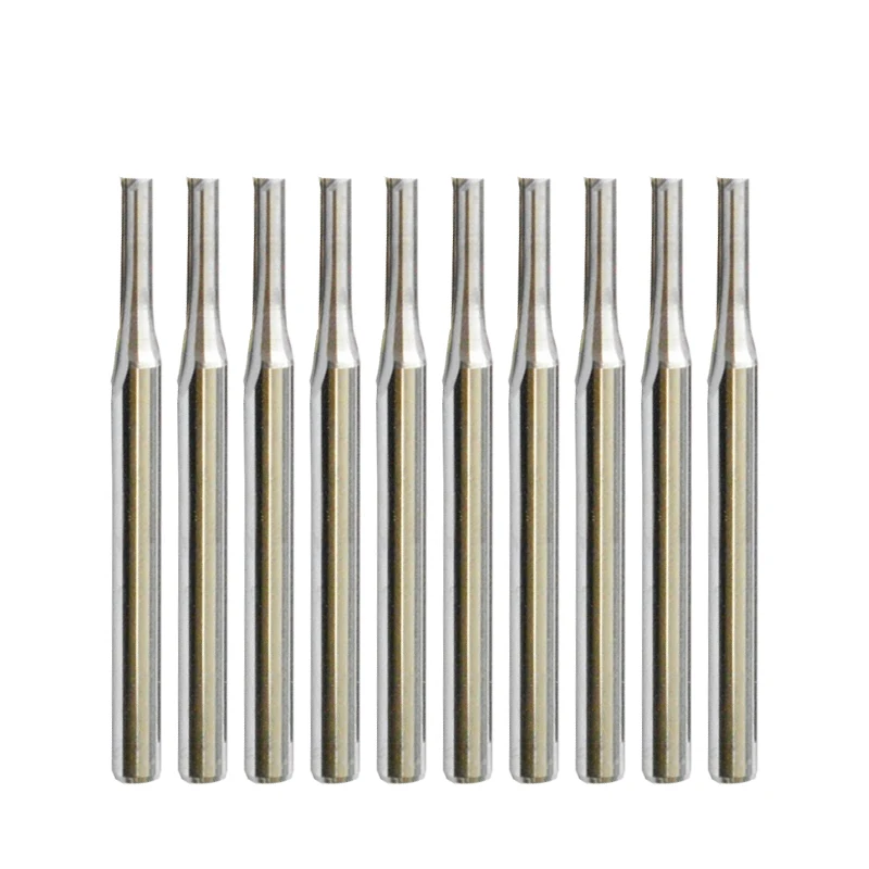 

10pcs 3.175mm *2 *12mm Double Two Flute Straight Slot CNC Router Bits for Wood Milling Wood Working Tools
