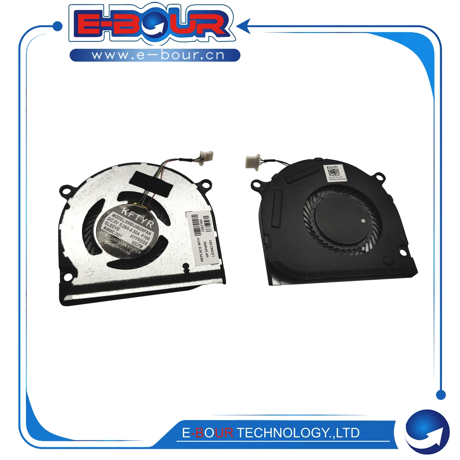 

E-BOUR Original CPU GPU Cooling Fan For HP ENVY X360 15-DR 15-DS L53542-001 L53541-001 Cooler