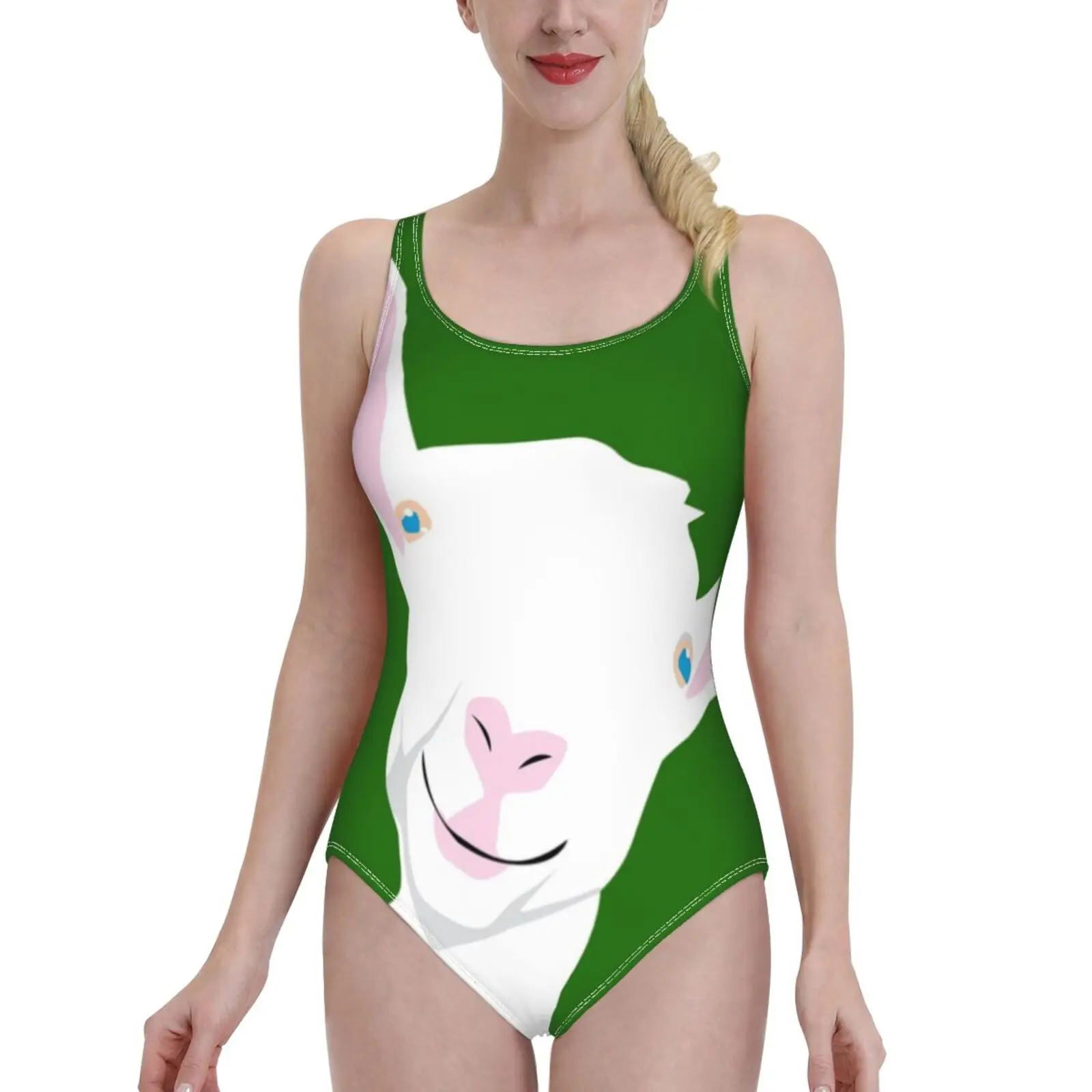 

Женский цельный купальный костюм с принтом козы, разные цвета