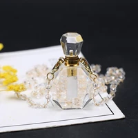 natural stone perfume bottle crystal necklace cute essential oil diffuser pendant for women jewelry necklace party gifts