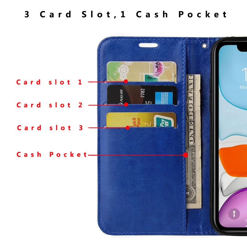 3 в 1 Новый портативный кожаный чехол-кошелек чехол-книжка с держателем для