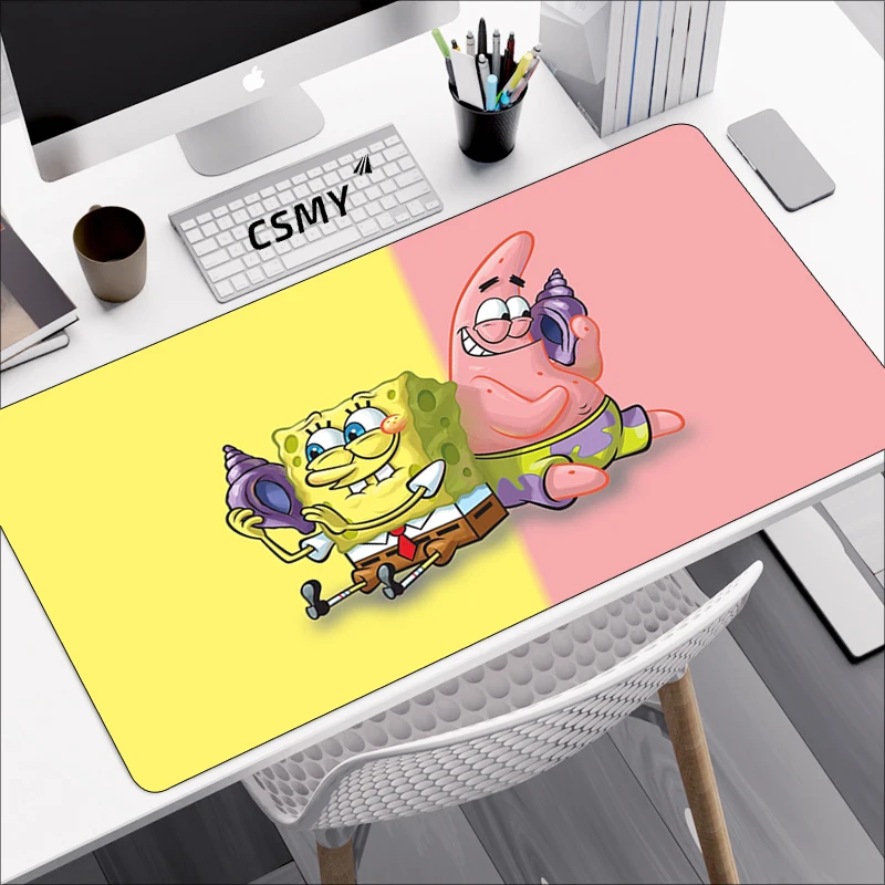 

Gaming Accessories Mouse Pad Anime SpongeBobs Mousepad Pc Gamer Deskmat Desk Protector Keyboard Mat Mats Mause Pads Carpet Large