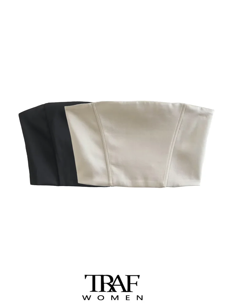 

Женский Короткий Топ без бретелек, с металлическим крючком