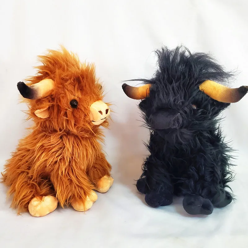 

Cosplay Anime Highland Cow Simulation Plush Doll Longhair Cattle Internet Celebrity Kids Craft Toy Kawaii Stuff Boneca Cute Car