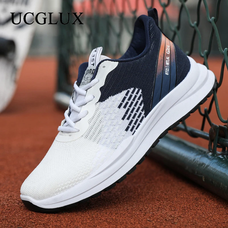 

Кроссовки мужские Сетчатые эластичные, амортизирующие, на толстой подошве, модная повседневная прогулочная обувь, на шнуровке