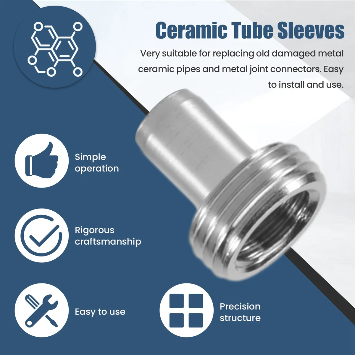 10 шт. керамические трубки и адаптеры для соединителей с металлической головкой