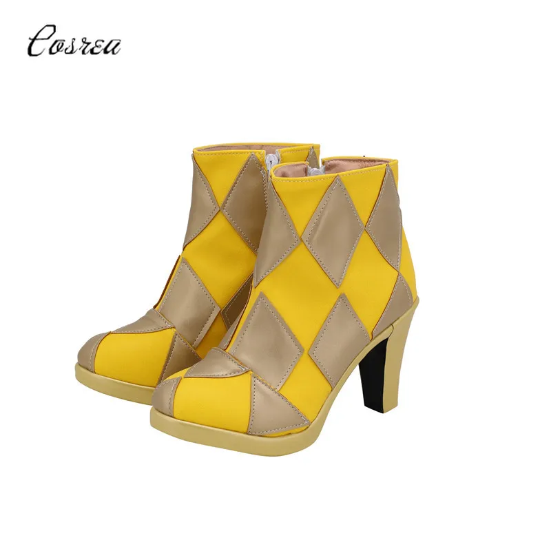 Ботинки на высоком каблуке женские ботинки для девочек птицы добыча клоун желтый