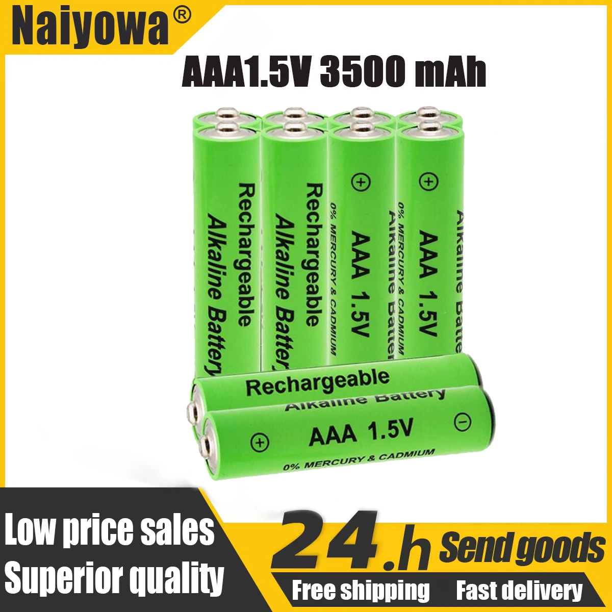 

4-20 шт., перезаряжаемые батарейки AAA 1,5 в, 3500 мАч, Ni-MH 1,5 в, батарейки AAA для часов, мышей, компьютеров, игрушек, бесплатная доставка
