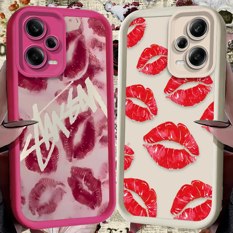 Чехол Sexy Red Lips Kiss для Xiaomi Redmi Note 13 12 11 Pro Plus 4G 5G 12S 11S 10S 10 9 9S 14C 13C 12C A3 Силиконовый чехол
