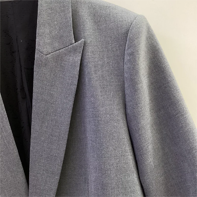 Zadig Элегантный пиджак женский шикарный серый со стразами и буквами лацкан с