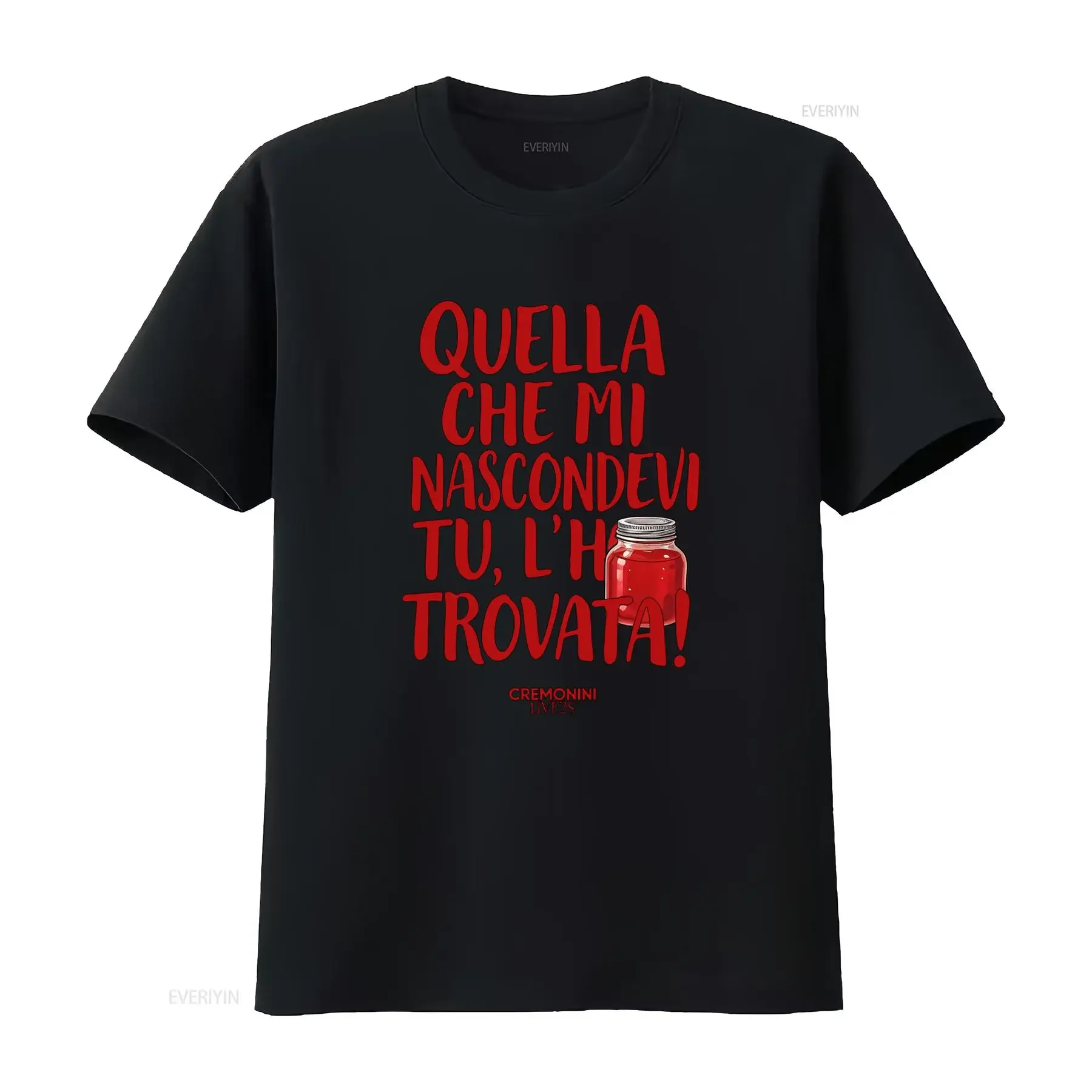Фото Футболка-джерси Cesare Cremonini Tour 2025 Jam T Shirt Fan Happiness с ярким красным текстом и принтом Jar, винтажная, с эффектом потертости, унисекс, повседневная №1