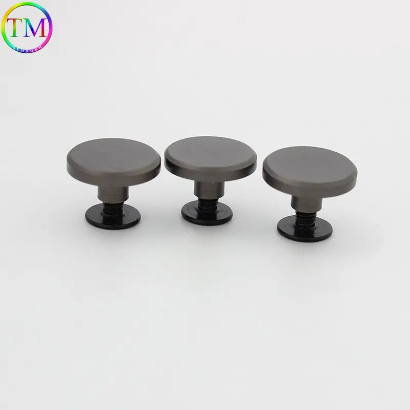 20-100 Pieces Matte Gun Black Manual Metal Bag Bottom Nail Durable Two-Legged Bucket Nail Stud Round Rivet Diy Bag Accessories
