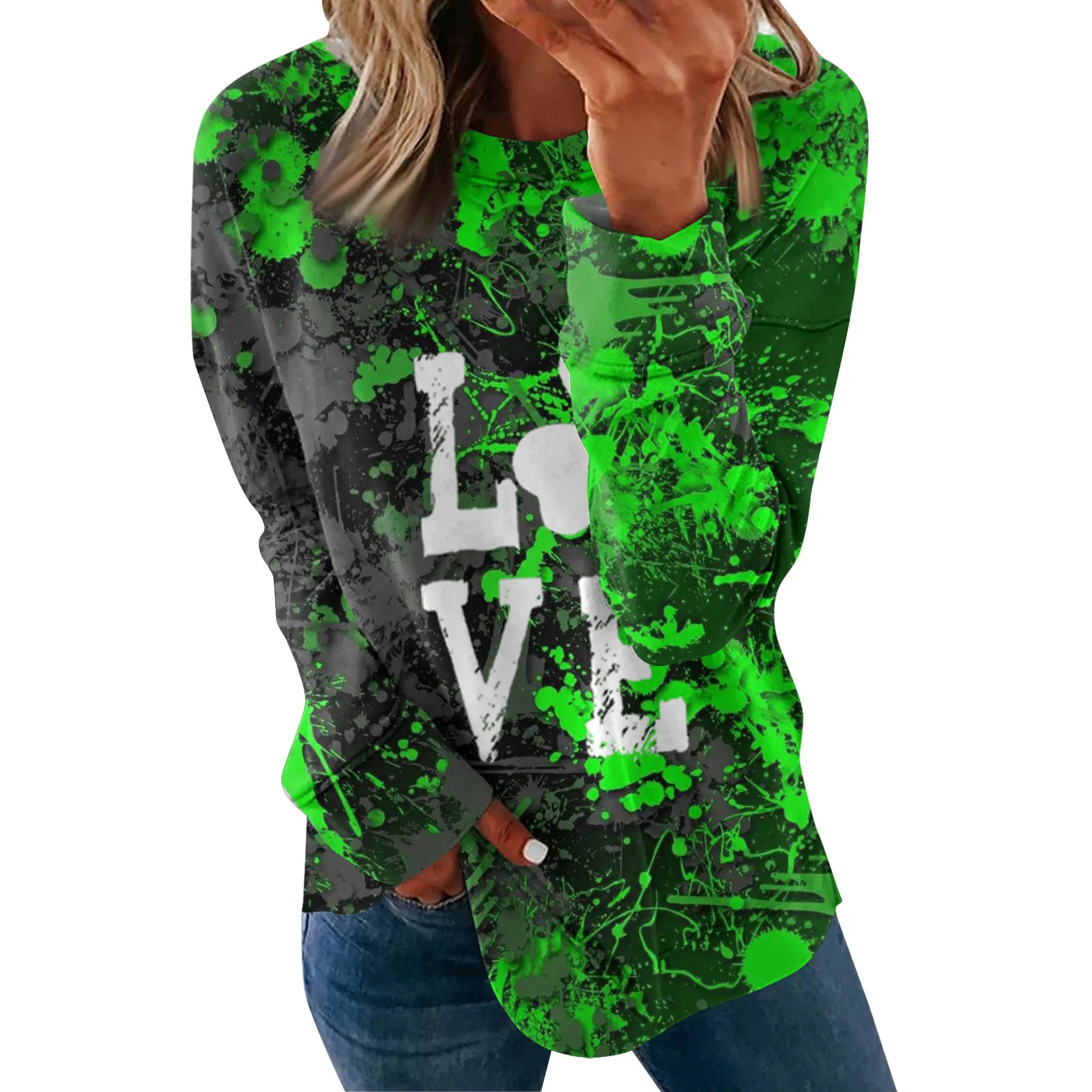 Женская модная Повседневная Блузка с принтом Маски Марди Гра пуловер круглым