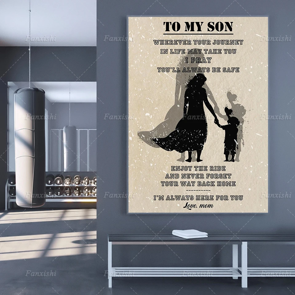 

To My Son, Wherever Your Journey In Life May Take You Inspirational Family Love Mom Nordic Vintage Wall Art Print Canvas Poster