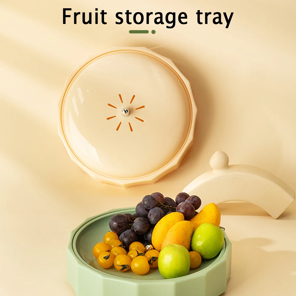 

Multipurpose Fruit Tray with Lid Wet and Dry Drain Storage Box Snack Nut Box Household Snack Tray Food Storage cortaverduras