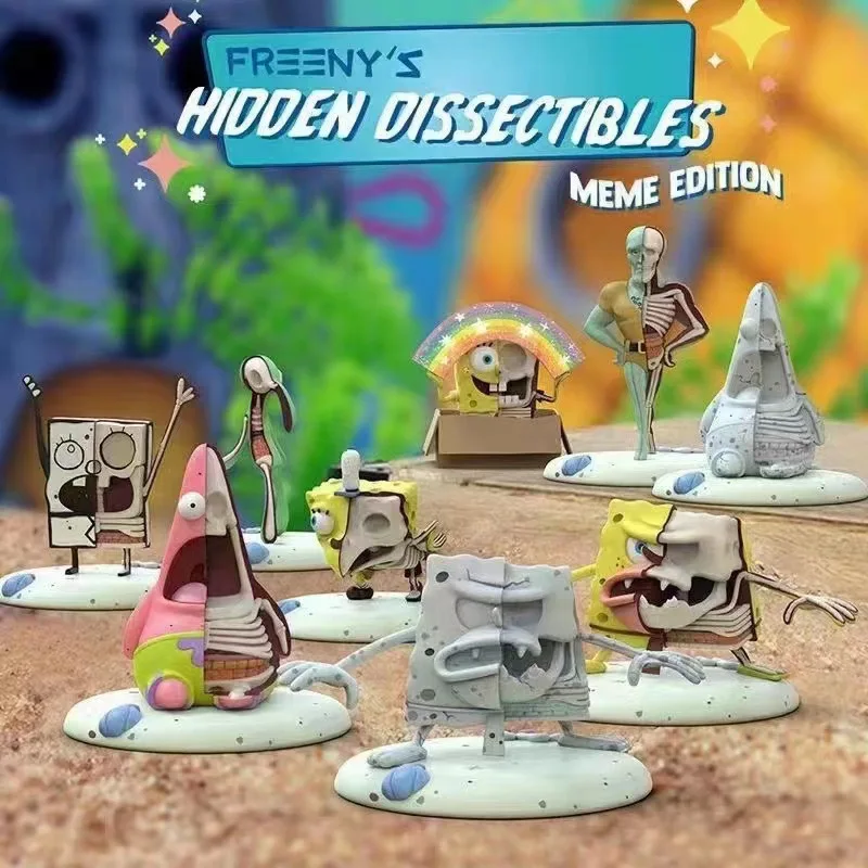 12pcs Spongebob Squarepants Figure Models Patrick Star Action Anime Figurines Semi-Anatomy Model Doll Ornaments Kids Toys Gift
