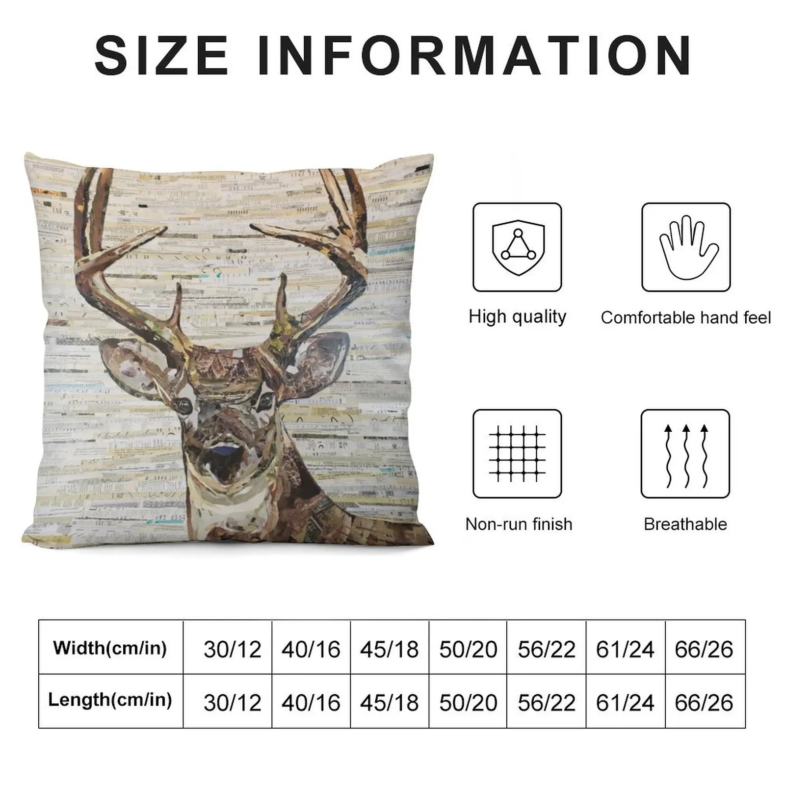 Коллаж Whitetail Deer /Buck от C.E. Белые декоративные подушки рождественские украшения 2025