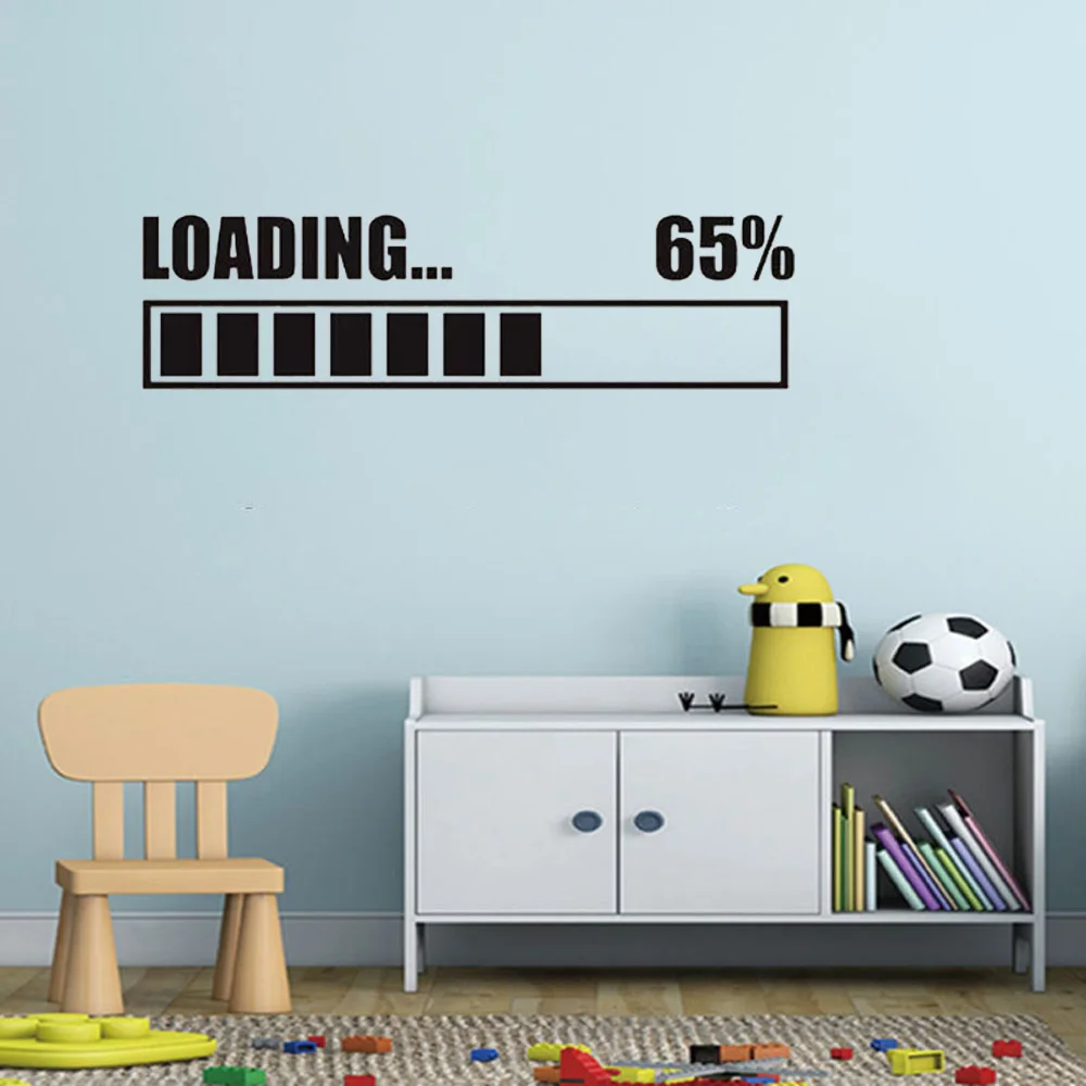 Game Loading Wall Decal Gaming Gamer Wall Sticker Art Vinyl Decor Home Kids Game Rooms Decor Interior Designed