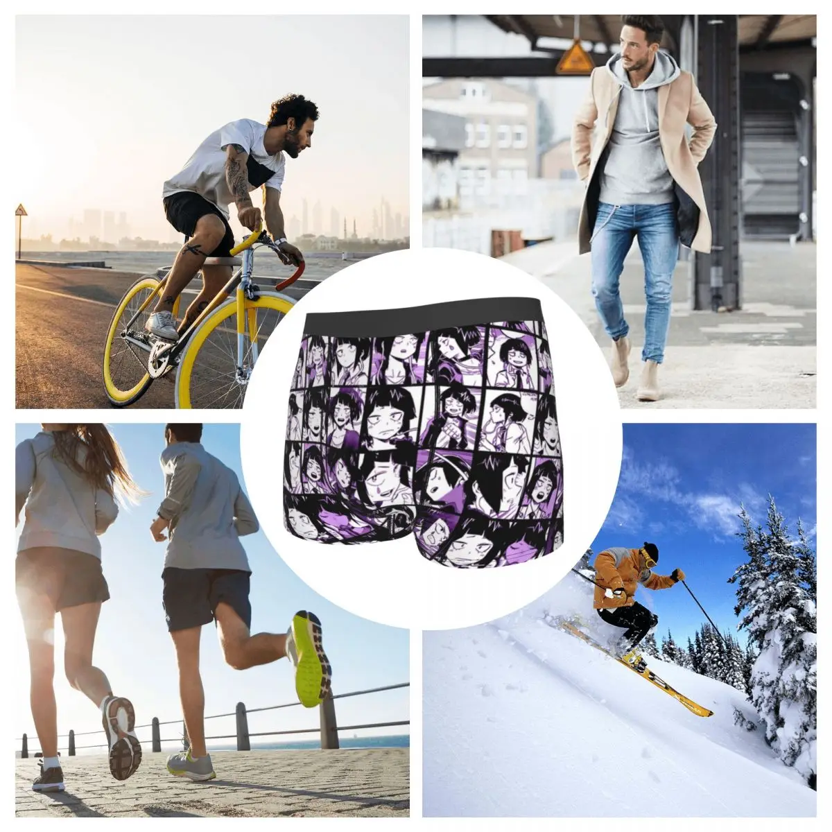 Мужские трусы-боксеры Трусы из полиэстера нижнее белье Jirou Kyouka коллаж женское -