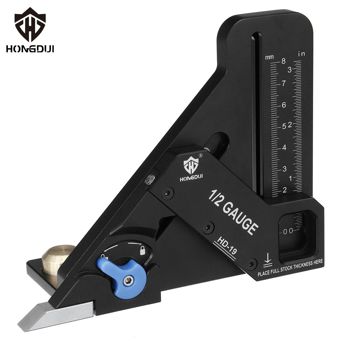 

HONGDUI Woodworking Easy 1/2 Gauge 1/2 Finder Marking Measuring Tool Aluminum Alloy Precision Automatically Center Find 1/2 Scri
