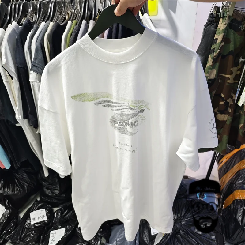 Мужская футболка PANQ с винтажным принтом толстая и свободная Повседневная