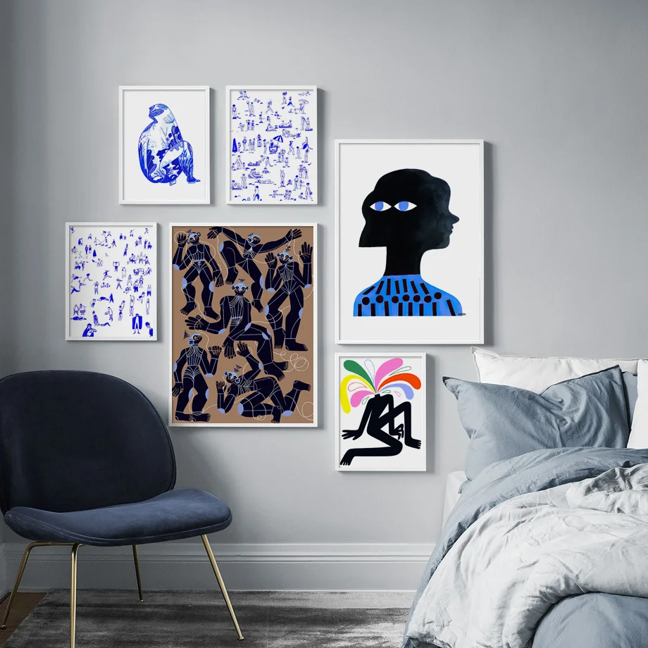 

Surreal Abstract Woman Eye Beach Vacation Nordic PosterWall Art Print Canvas Painting Modern Wall Pictures Living Room Decor