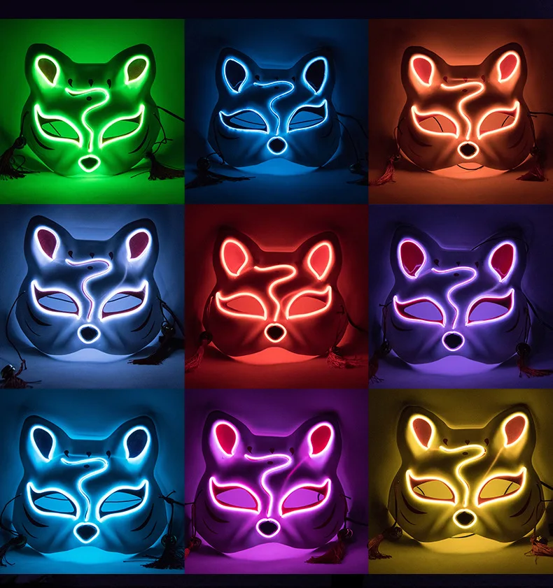 

Halloween Horror Mask Led Mask Masque Masquerade Halloween Party Masks Light Glow In The Dark Masks Party Cosplay Costume Decor