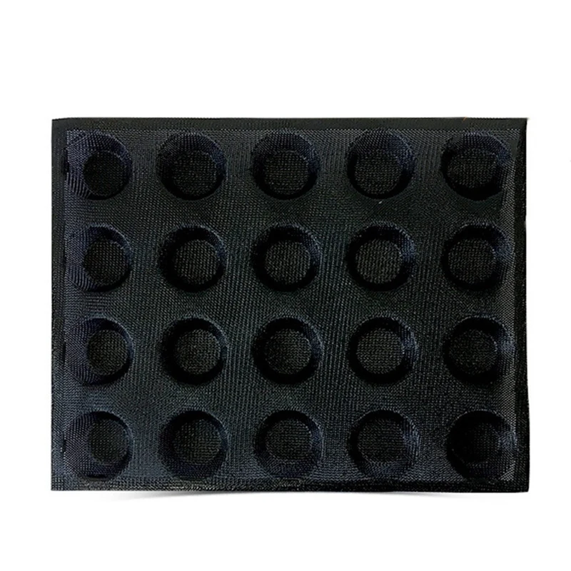

20-Hole Silicone Mold Cake T Mini Pizza Model Round Bread Hamburger Mold Non-Stick Baking Tray Tool