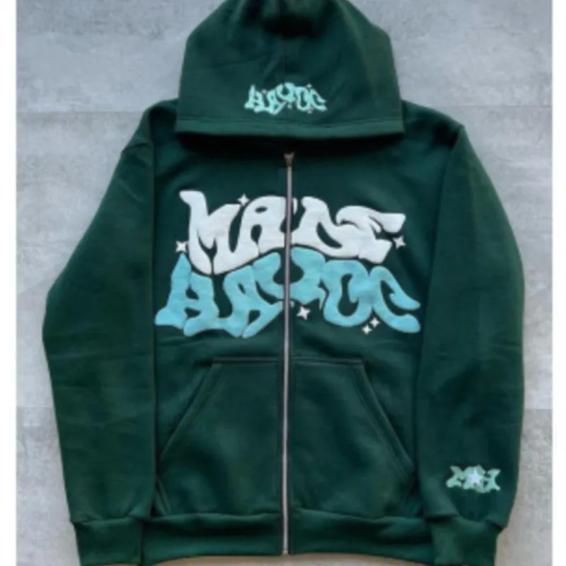 Толстовка Y2K для мужчин и женщин свитшот на молнии с надписью графическим принтом