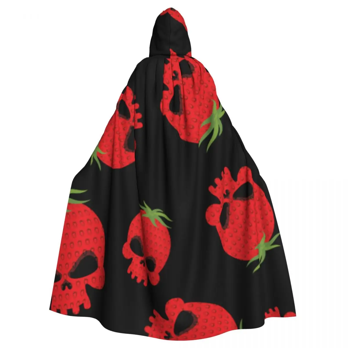 

Long Cape Cloak Strawberry Skull Hooded Cloak Coat Autumn Hoodies