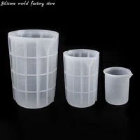 silicone world 350750ml silicone measuring cup diy jewelry making tools baking tools epoxy resin cup mixed silicone measure cup