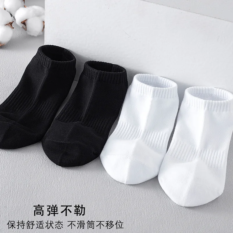 5 pairs White Socks Summer Women's Mid-Calf Length Sock Pure Color Low-Cut Liners Socks Sports Girdle Socks Pure Cotton