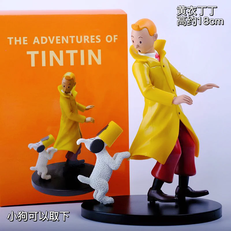 Фигурка аниме Приключения Тинтин и снег фигурки героев мультяшная статуя