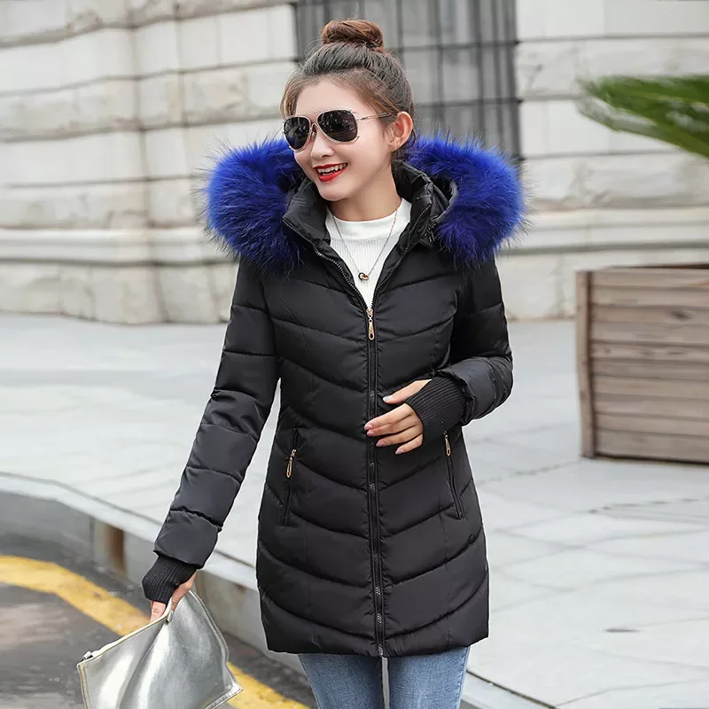 Long Parka Women Thicken Warm Jackets Female Waterproof Snow Wear Coat Large Fur Collar Cotton Clothing Hooded