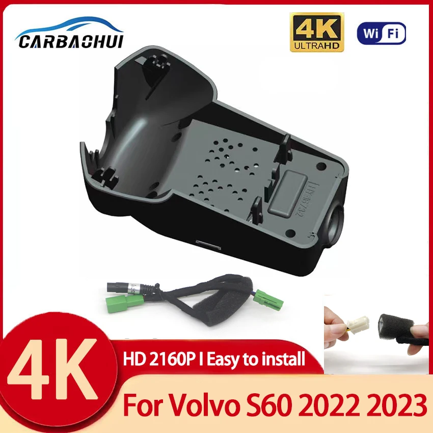 

Новинка! 2160P Plug and play Специальный Автомобильный видеорегистратор WiFi видеорегистратор 4K видеорегистратор для Volvo S60 2022 2023 видеорегистратор, автомобильные аксессуары