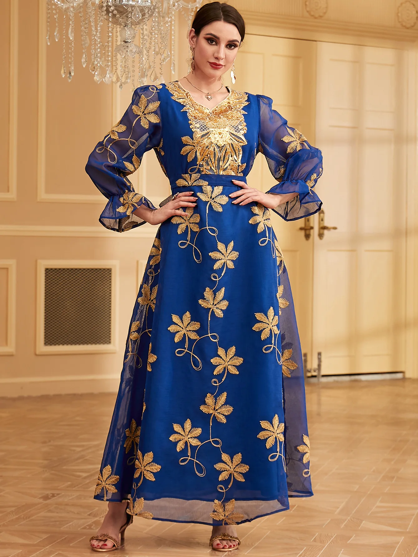 Модное мусульманское вечернее платье Jalabiay Dubai Abayas с вышивкой для женщин кафтан Ид