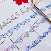 15yards 1 9cm colored lace accessories for children clothing wedding dress decoration embroidery star flower lace ribbon