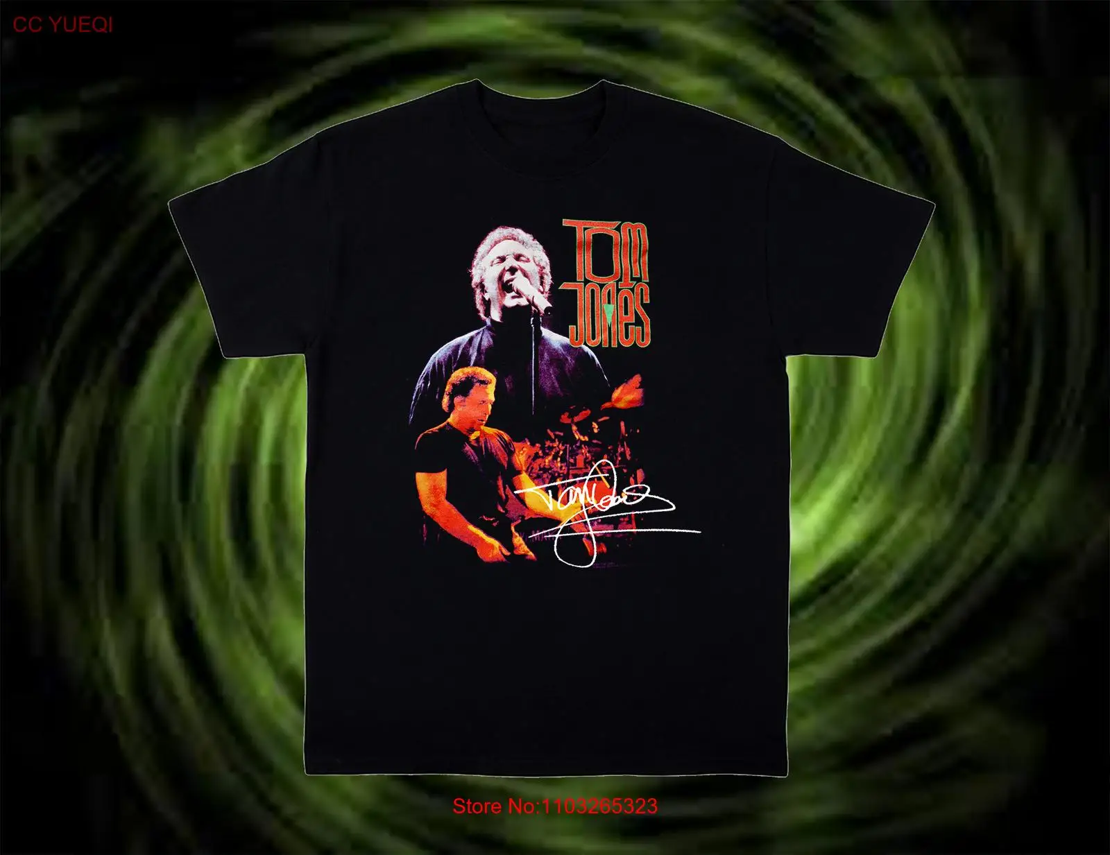 Мужская и женская футболка с надписью Tom Jones Tour модель MR015