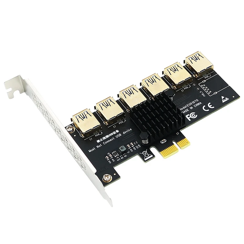 

PCI Express множитель карты PCI-E от 1 до 6 портов USB3.0 Hub GPU PCIE 1X карта до 6X переходник для видеокарты BTC Майнинг