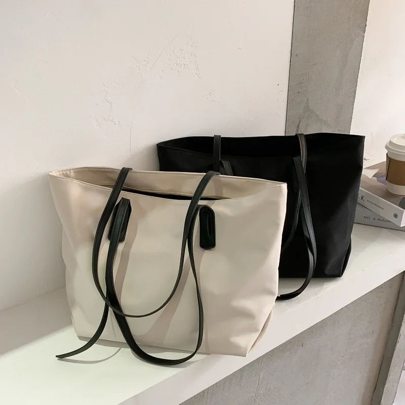 

Large Capacity Soft Tote Bags PU Leather Tote Minimalist Shopper Female Shoulder Bags Handbags 2022 for Women One Shoulder Bag